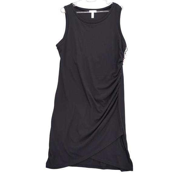 Leith Dresses & Skirts - Leith Women's Black Sleeveless Ruched Dress Size XL